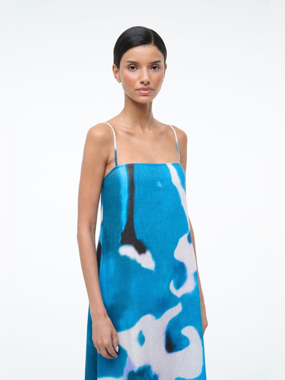 STAUD Laura Linen Dress Blue Haze - Picture 9 of 9